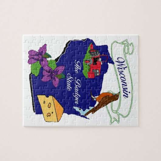 Wisconsin-Staats-Puzzlespiel 8x10 " Puzzle (Horizontal)