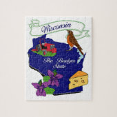 Wisconsin-Staats-Puzzlespiel 8x10 " Puzzle (Vertikal)
