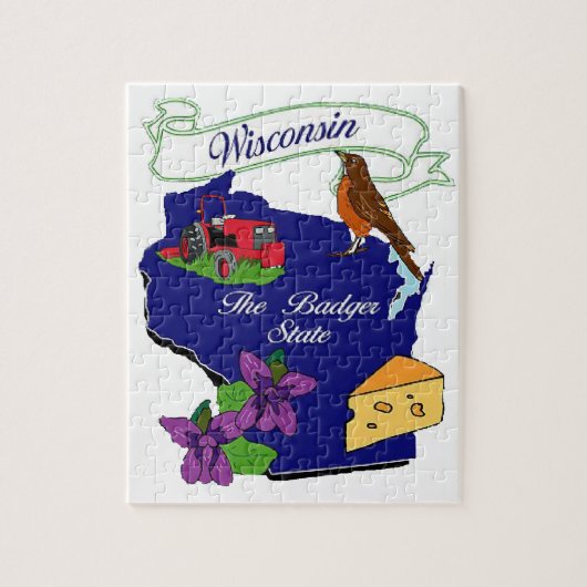 Wisconsin-Staats-Puzzlespiel 8x10 " Puzzle (Vertikal)