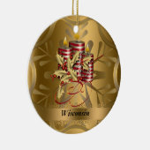 Wisconsin-Staats-Weihnachtsverzierung Keramikornament (Rechts)