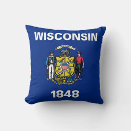 Wisconsin Staatsflagge Amerikanischer MoJo Pillow Kissen