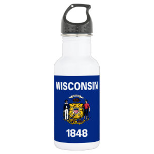 Wisconsin Staatsflagge Edelstahlflasche