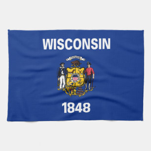 Wisconsin Staatsflagge Geschirrtuch