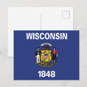 Wisconsin Staatsflagge Matrose Bergmann Pflug Anke Postkarte (Vorne/Hinten)