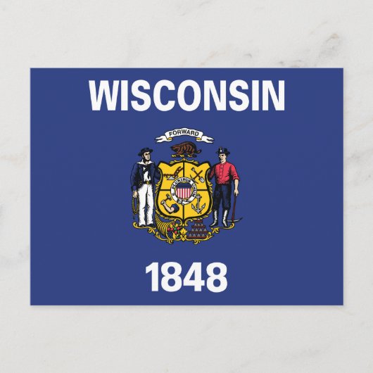 Wisconsin Staatsflagge Matrose Bergmann Pflug Anke Postkarte (Vorderseite)