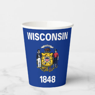 Wisconsin Staatsflagge Pappbecher