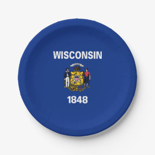 Wisconsin Staatsflagge Pappteller