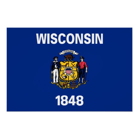 Wisconsin Staatsflagge Poster (Vorderseite)