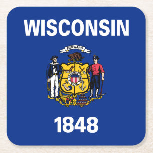 Wisconsin Staatsflagge Rechteckiger Pappuntersetzer