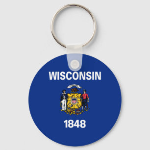 Wisconsin Staatsflagge Schlüsselanhänger