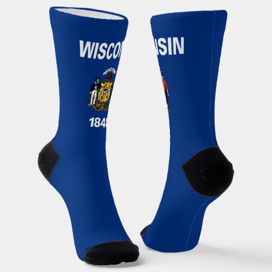 Wisconsin Staatsflagge Socken (Gewinkelt)