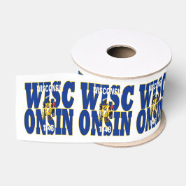 Wisconsin Staatsflagge Typografie-Design Ripsband