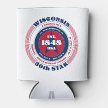 Wisconsin Staatsstolz Monogram Cooler