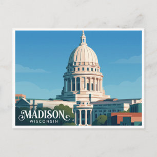 Wisconsin State Capitol Dome Madison Postkarte