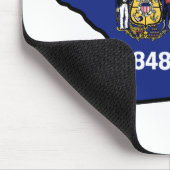 Wisconsin State Flag & Blume Common Blue Violet Mousepad (Ecke)