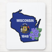 Wisconsin State Flag & Blume Common Blue Violet Mousepad (Vorne)