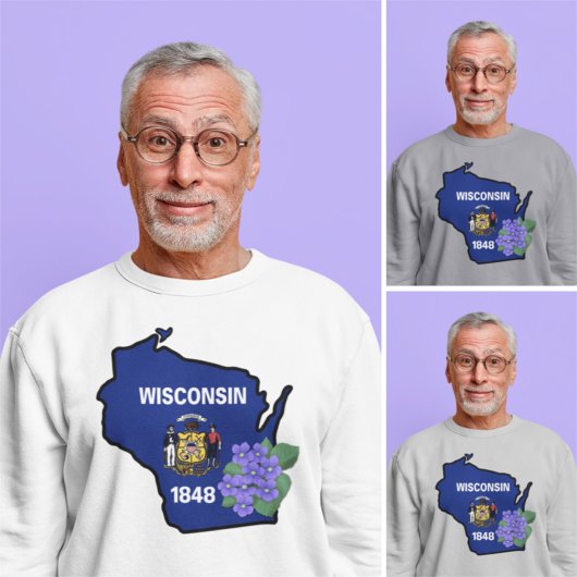 Wisconsin State Flag & Blume Common Blue Violet Sweatshirt