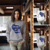 Wisconsin State Flag & Blume Common Blue Violet Sweatshirt