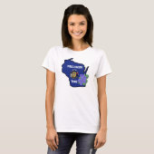 Wisconsin State Flag & Blume Common Blue Violet T-Shirt (Vorne ganz)