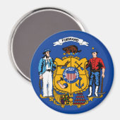 Wisconsin State Flag Magnet (Vorderseite/Rückseite)