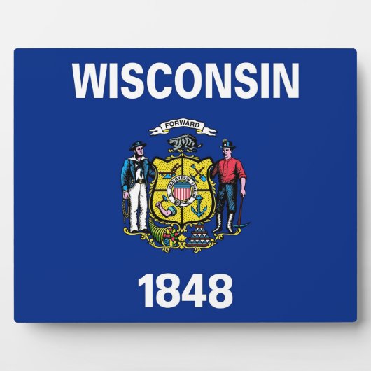 Wisconsin State Flag Plaque Fotoplatte (Vorderseite)