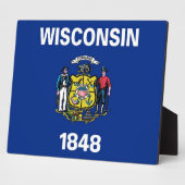 Wisconsin State Flag Plaque Fotoplatte (Seite)