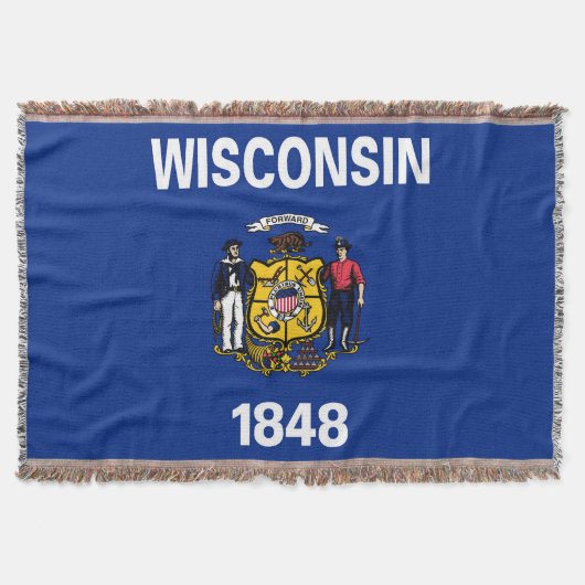 Wisconsin State Flag Print Patriotic Decke (Vorderseite)