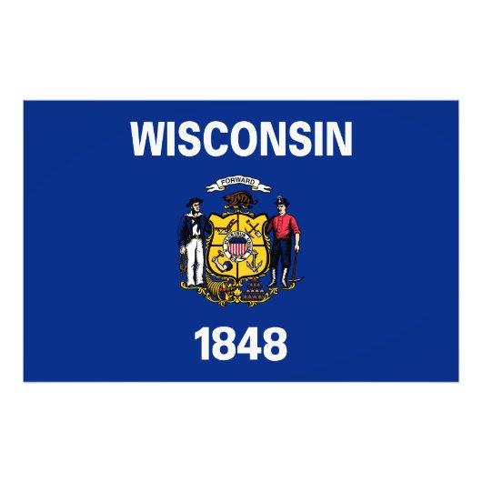 Wisconsin State Flag USA Fotodruck (Vorne)