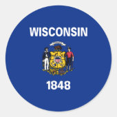 Wisconsin State Flag USA Runder Aufkleber (Vorderseite)