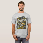 Wisconsin State Heritage Dairy Badger Art T-Shirt (Vorne ganz)