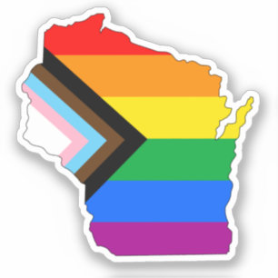 Wisconsin State Stolz LGBTQ Fortschrittsstolz Aufkleber