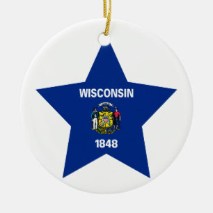 Wisconsin-Stern Keramik Ornament