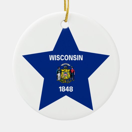 Wisconsin-Stern Keramik Ornament (Vorne)
