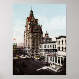 Wisconsin Street in Milwaukee - 1900 Fotochrom Poster