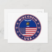 Wisconsin-T - Shirt Postkarte (Vorne/Hinten)