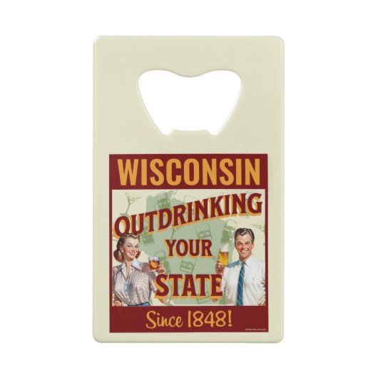 Wisconsin übertrinkt Ihren Staat seit 1848 Geldbeutel Flaschenöffner (Rückseite)
