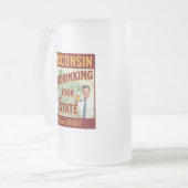 Wisconsin übertrinkt Ihren Staat seit 1848 Mattglas Bierglas (Vorderseite Links)