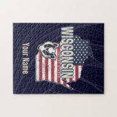 Wisconsin United Staaten Staat Map Vintag USA Puzzle