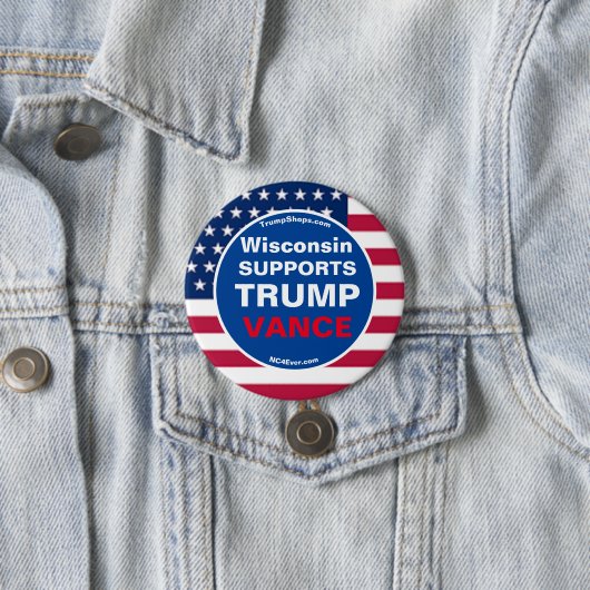Wisconsin UNTERSTÜTZT TRUMP VANCE Button (Beispiel)