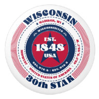 Wisconsin US-Staat Red White Blue Typografy