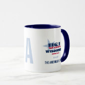 Wisconsin USA 1848 Blue Star Personalized Mug Tasse (VorderseiteRechts)
