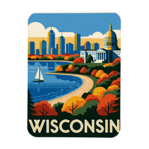 Wisconsin USA Great Lakes Northwoods Reise 🛶 Magnet
