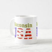 Wisconsin USA! Kaffeetasse (Vorderseite Links)
