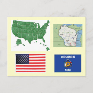 Wisconsin, USA Postkarte
