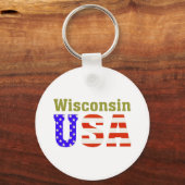 Wisconsin USA! Schlüsselanhänger (Vorderseite)