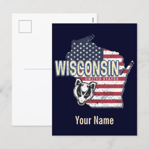 Wisconsin Vereinigte Staaten State Karte Vintage U