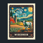 Wisconsin | Vincent Van Gogh Inspiriert Postkarte<br><div class="desc">Entdecken Sie die bezaubernde Mischung aus Wisconsins Naturlandschaft und dem ikonischen Kunststil von Vincent van Gogh in unserem "Wisconsin" | Vincent van Gogh Inspiriert Postkarte". Diese Postkarte ist eine Hommage an Wisconsins malerische Schönheit, die durch die wirbelnden, lebendigen Striche von Van Gogh's impressionistischer Technik neu erfunden wurde. Es erfasst das...</div>
