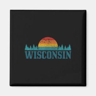 Wisconsin Vintage Pride Natur Outdoor Wander Campi Magnet