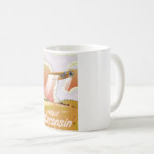 Wisconsin Vintage Reiseplakat Kaffeetasse (VorderseiteRechts)