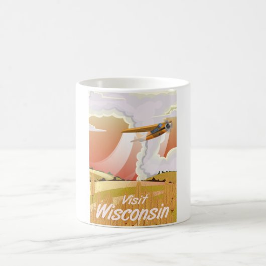Wisconsin Vintage Reiseplakat Kaffeetasse (Mittel)